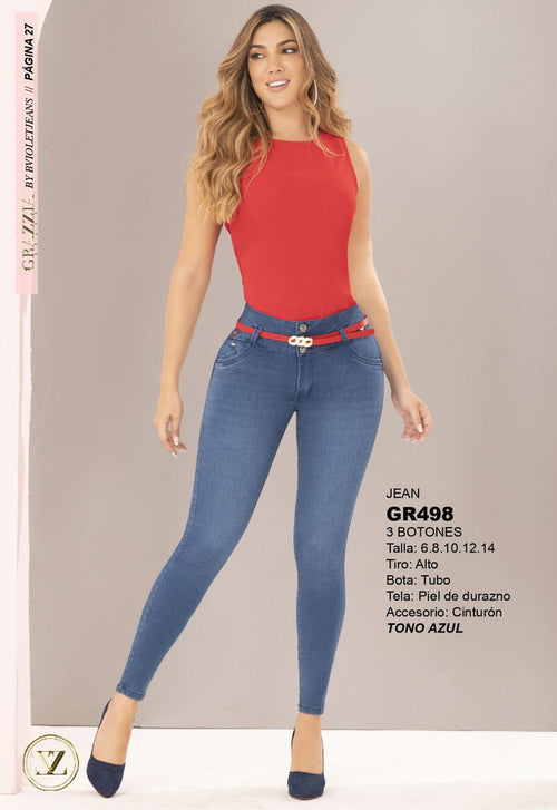 GR498 100% Authentic Colombian Push Up Jeans - JDColFashion