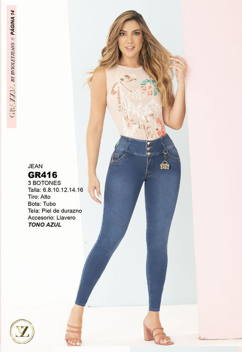 GR416 100% Authentic Colombian Push Up Jeans - JDColFashion