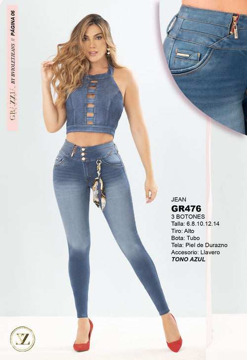 GR476 100% Authentic Colombian Push Up Jeans - JDColFashion